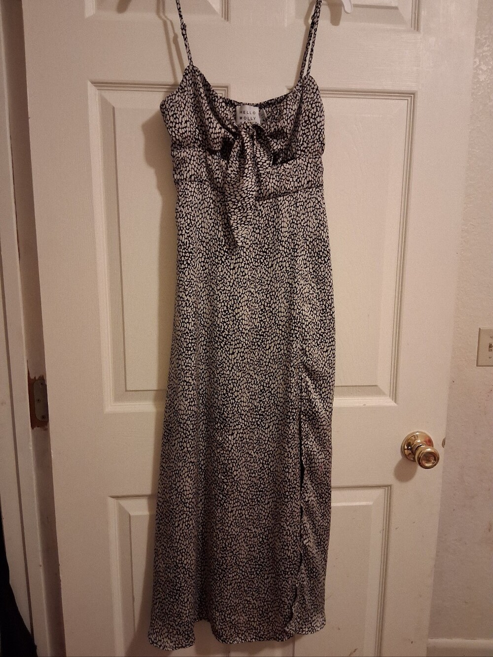 Hello Molly Black & Cream Printed Maxi Slip Dress